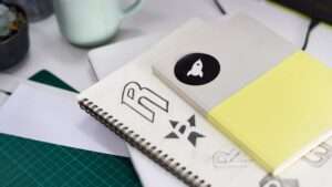 Cuaderno con Logo de marca Ideas Diseño Creativo